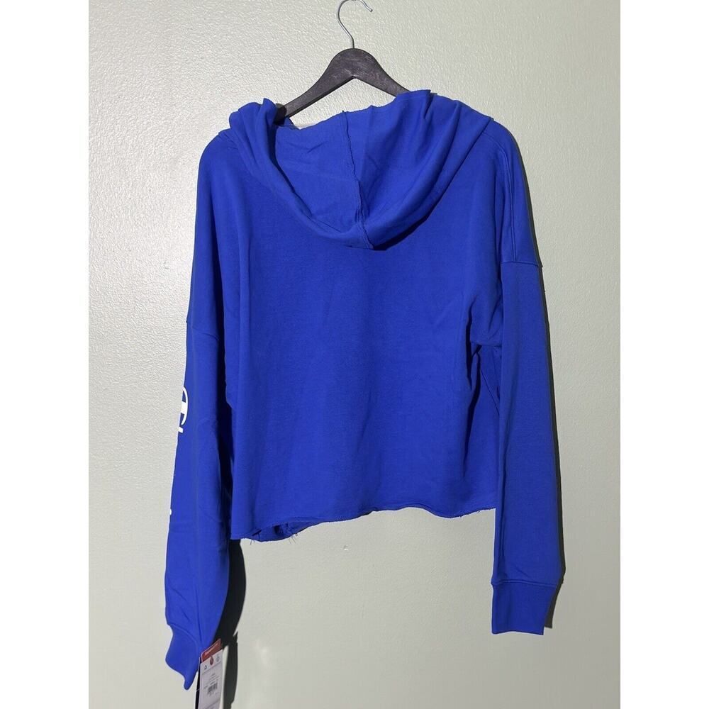 Champion French Terry Split-Neck Hoodie Sweatshirt Campus Sz L Underlined Logo​​ - Picture 8 of 9